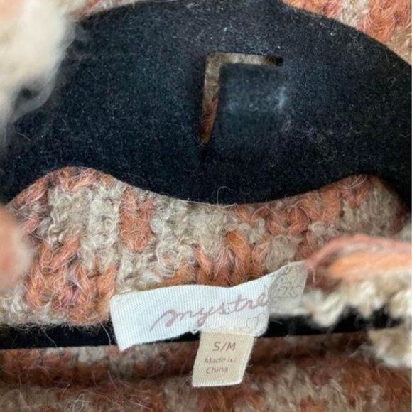 Mystree Turtleneck Brown Mix Wool Blend 3/4 Sleeve Sweater Size Small Medium - Picture 6 of 7